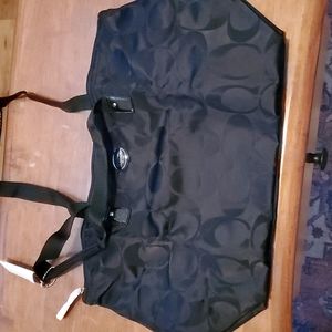 Black Coach nylon bag & makeup bag
